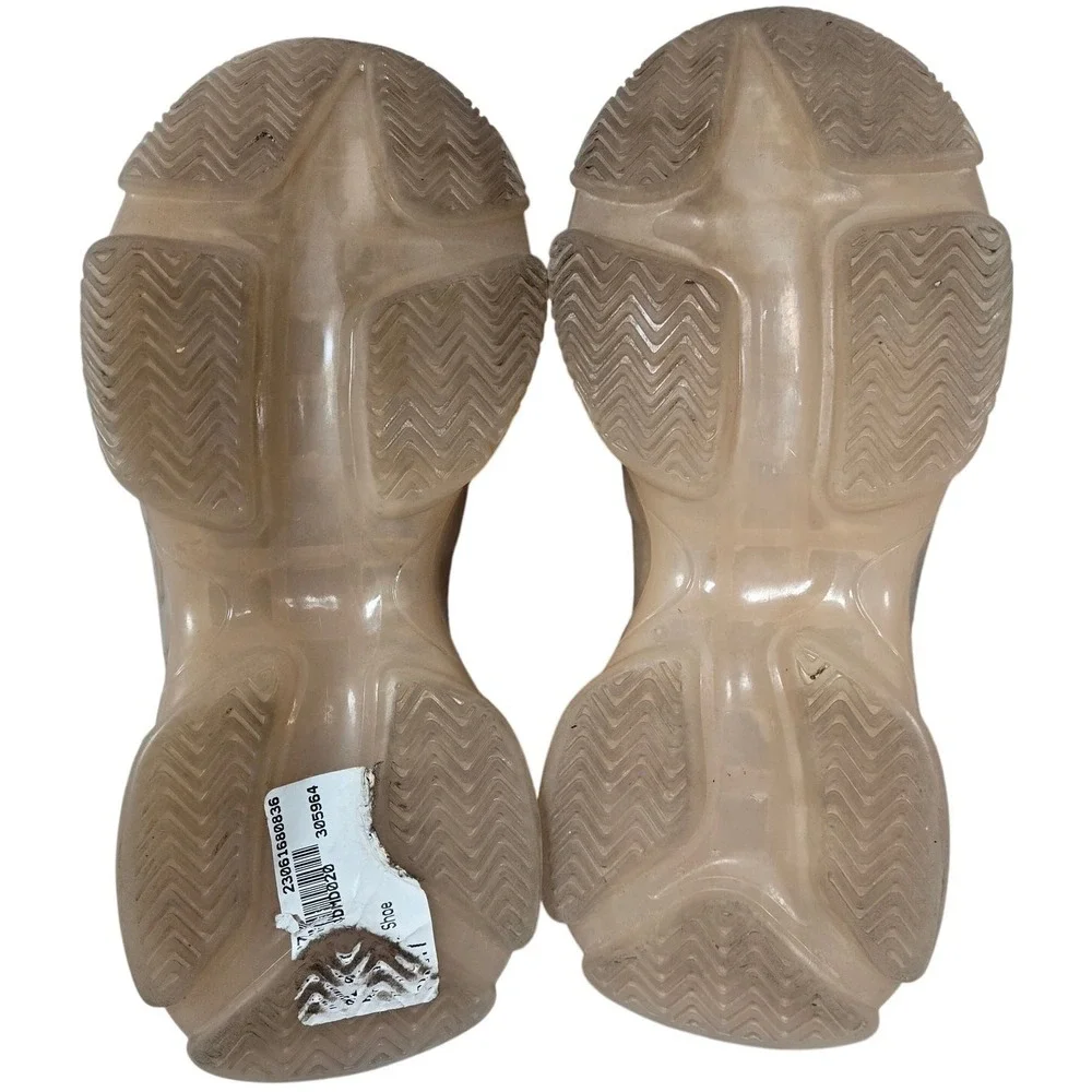 Steve Madden Women's Vance Beige‎ Rhinestone Chunky Sole Sneakers Shoes Size 6.5